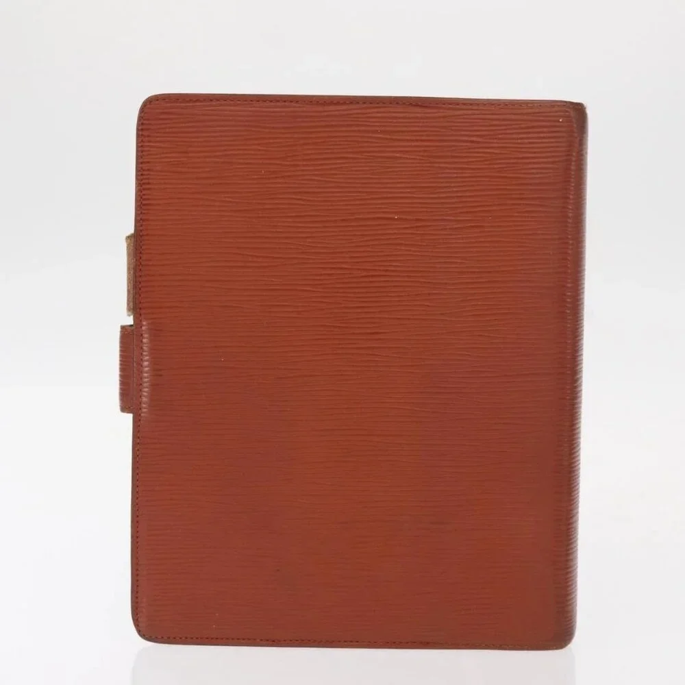 LOUIS VUITTON Epi Agenda Day Planner Cover 2 Set Red Brown LV Auth 151146